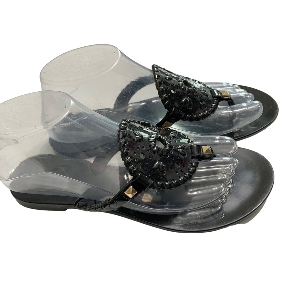 JACK ROGERS Black Georgica Jelly Sandals Sz 6 - Picture 5 of 11